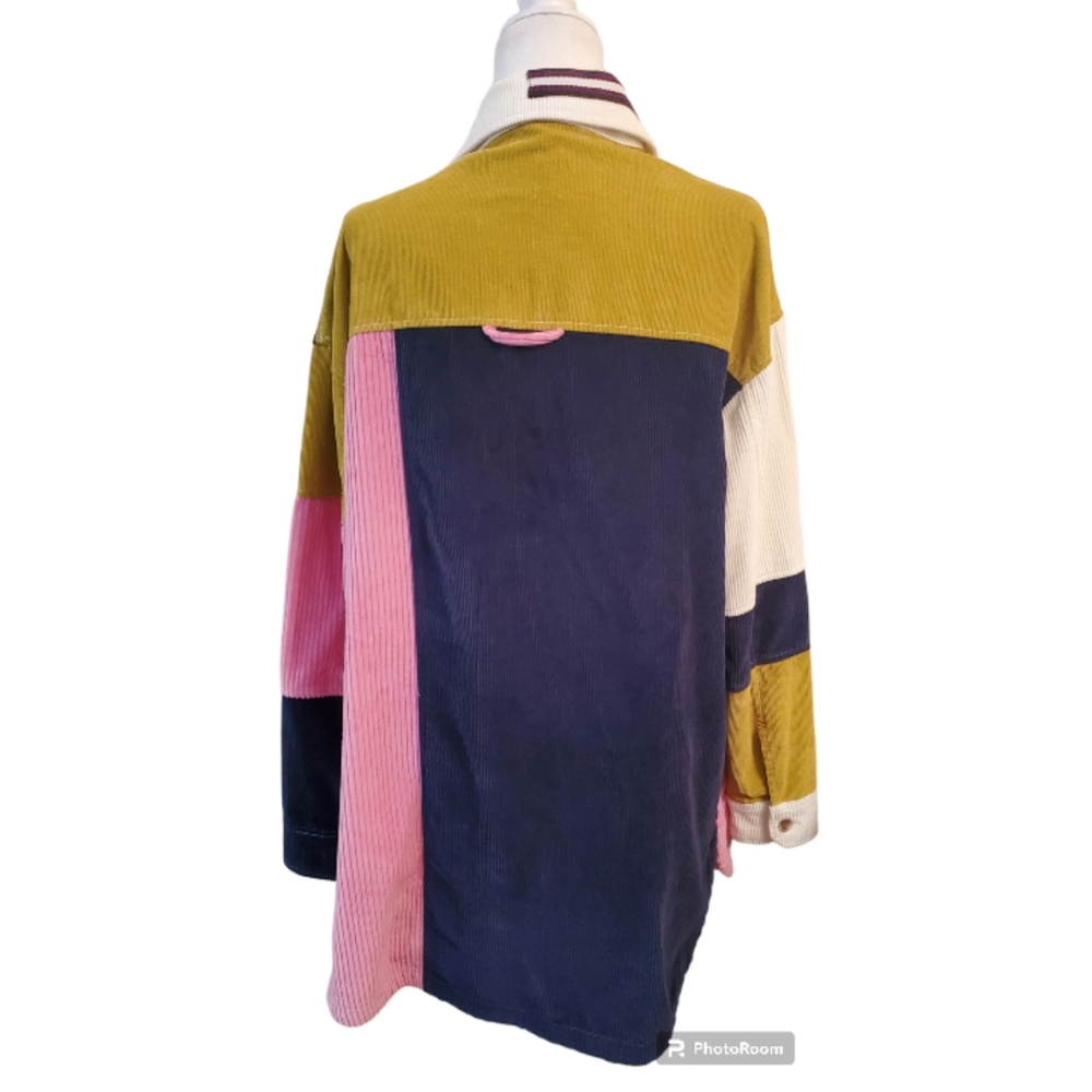 BDG Colorblock Corduroy Shacket in Pink, Mustard, Navy, Cream - Picture 8 of 16